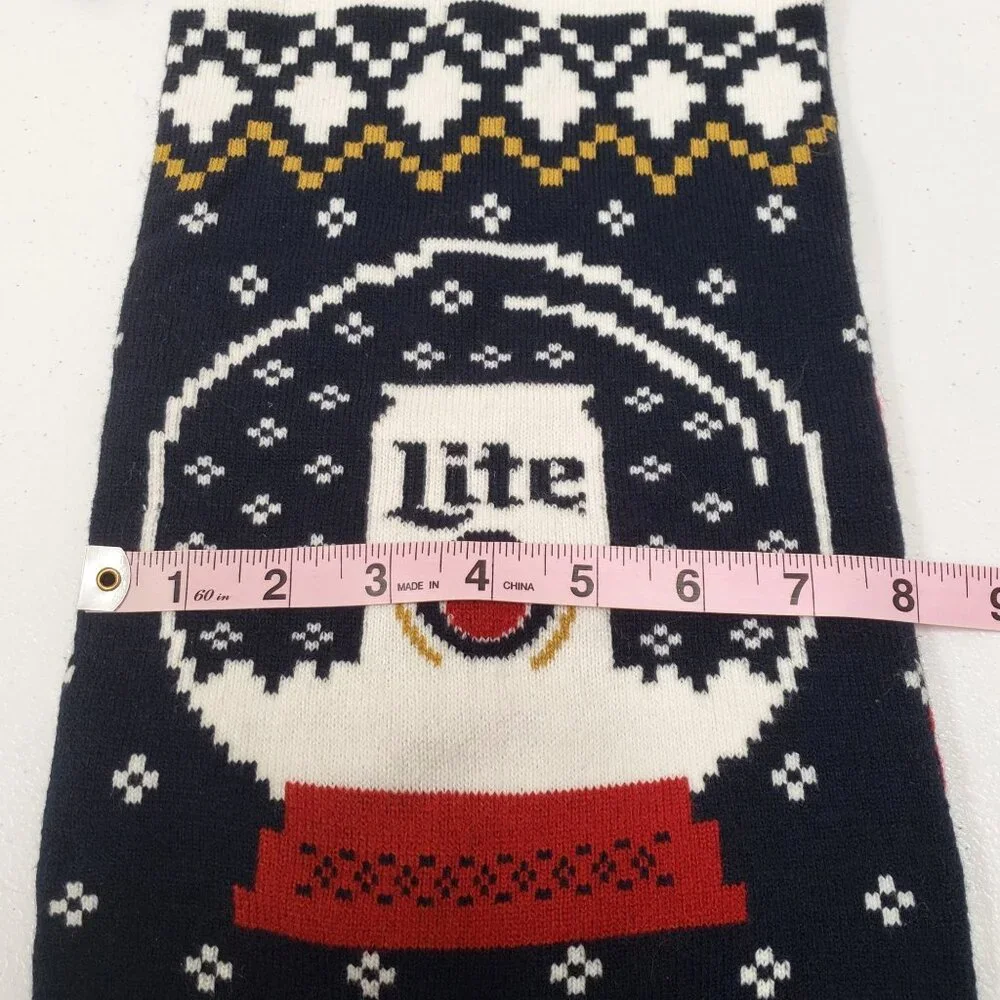 Miller Lite Beer Christmas Holiday Winter Scarf